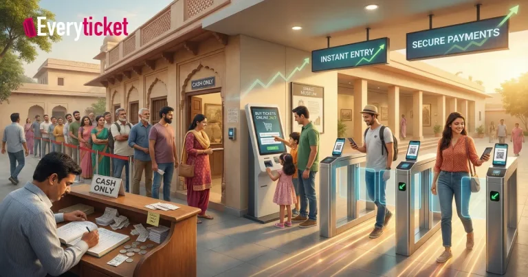 Visitor Using Online Museum Ticketing on Smartphone